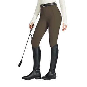 <b>Women</b>’s Premium High Waist Equestrian Riding Breeches Stretch Leggings with Knee Grip Silicone Patch and Secure Phone Pocket - Product Image 3