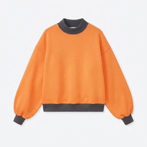 เสื้อสเวตเชิ้ตผู้หญิงทรงโอเวอร์ไซส์ แขนยาว คอเต่า ปักลายประดับเลื่อม ผ้าฝ้ายฟลีซ หนานุ่ม สไตล์สตรีทแวร์ สำหรับฤดูหนาว/ฤดูใบไม้ร่วง - Product Image 1