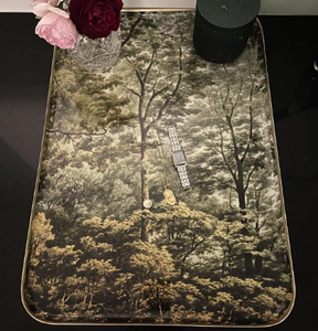 Bandeja Rectangular Blanca de Aluminio para Servir con Diseño Floral de Corazón Rosa Impreso Digitalmente Hecho a Mano, Duradera - Product Image 6