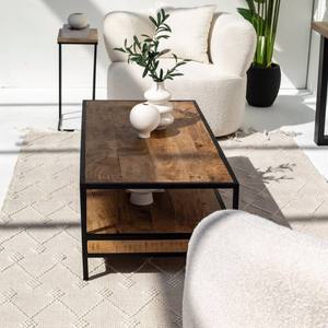 Table basse rectangulaire en bois à deux niveaux Vandana Zenova Maxima pour un décor de salon moderne - Product Image 3