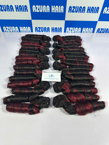 ซูเปอร์เซล! สีเปียโน100% สานผม, หนังกำพร้าชิด, ทรงผมเวียดนาม, ปิด, เด้งคลื่นยาว10-32" - Product Image 4