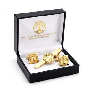 Coffret personnalisé de barrettes de cravate et boutons de manchette maçonniques en alliage de zinc avec zircon, cadeau d'affaires pour homme/unisexe - Product Image 4