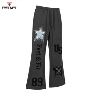 Collection 2027, nouveau design, prix bas, pantalon évasé pour femmes, satin, hiver, ODM, coupe régulière, streetwear - Product Image 3
