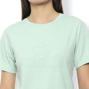 Soft Cotton Women T-Shirts Summer Casual Regular <b>Fit</b> Quick Dry Breathable Everyday Fashion Wear Custom Embroidery OEM/ODM Bulk - Product Image 5