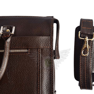 Sac pour ordinateur portable en cuir véritable durable, avec rangement fonctionnel pour fournitures de travail, idéal pour le quotidien et les voyages d'affaires - Product Image 4