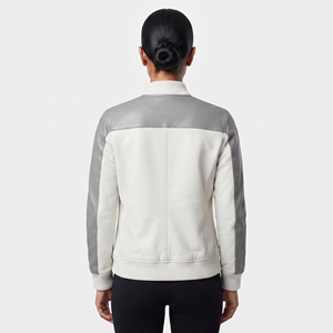 Premium Women's Full Zip <b>Leather</b> Bomber <b>Jacket</b> with Front Pockets Reversible & Breathable <b>Winter</b> Design - Product Image 2