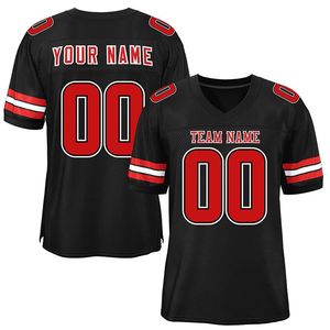 Camiseta de Fútbol Americano Personalizada Negra y Amarilla con Cuello en V, Manga Corta, Absorbente de Humedad, Impresión Sublimada, Nombre del Equipo 00, Adulto Hombre - Product Image 5