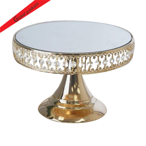 Soporte de metal estilo real para pasteles, con base redonda, para exhibir postres y cupcakes, con acabado dorado, para restaurantes y fiestas. - Product Image 1