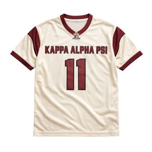 Maillot de football Kappa Alpha Psi Kream en tissu performant, coupe athlétique, avec écusson brodé à lettres grecques, vêtement de fraternité - Product Image 4