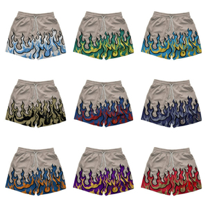 Shorts en mesh personnalisés pour hommes avec motif flamme, sublimation, entrejambe de 5 pouces, pour entraînement, course, basketball, gym, exercice - Product Image 2