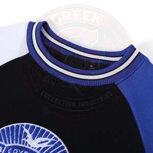 Sudadera con cuello redondo Zeta Phi Beta Black Crest, bordado en chenilla, ropa de hermandad griega, suéter unisex de algodón premium. - Product Image 4