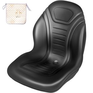 Sedile di ricambio universale per trattorino rasaerba in vinile nero con schienale alto, compatto, con foro di drenaggio centrale, design tipo sedile per carrello elevatore - Product Image 4