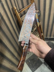 Lame de couteau en acier Damas forgé à la main, 8 pouces, OEM, couteau utilitaire, haute durabilité, lame de survie - Product Image 3