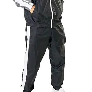 Conjunto de 2 piezas cortavientos personalizado para hombre, traje deportivo con cremallera y bloques de color, nuevo y elegante. - Product Image 2