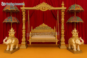 Luxury Gujarati Wedding Wooden Swing Trending India Style Colorful Swing Hot Selling Sankheda Hand Carved Wedding Jhula - Product Image 3