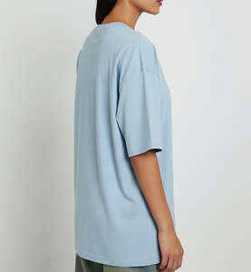 เสื้อยืดผู้หญิงทรงโอเวอร์ไซส์ สไตล์ไฮสตรีท ตัดเย็บตามสั่ง สำหรับใส่หน้าร้อน คอกลม ระบายอากาศได้ดี เหมาะสำหรับออกกำลังกายและวิ่งจ๊อกกิ้ง - Product Image 2