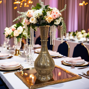 Jarrones de Hierro con Diseño Trenzado Dorado, Más Vendidos, para Decoración de Bodas y Mesas, Macetas Hechas a Mano de Alta Calidad - Product Image 1