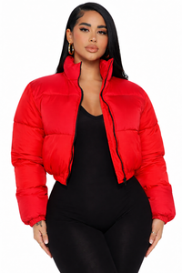 Chaqueta de plumón cálida personalizada para mujer, chaqueta acolchada de invierno, abrigo corto con cremallera y acolchado personalizado, chaqueta de plumón para mujer - Product Image 4