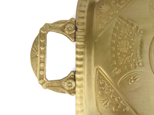 Vintage Style Solid Brass <b>Storage</b> <b>Tray</b> with Elegant Design for Coffee Table Decor and Professional Barware Organization - Product Image 2