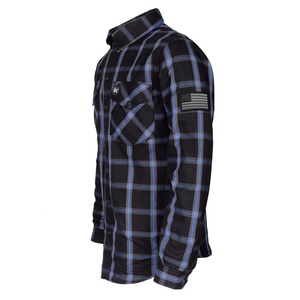 เสื้อเชิ้ตแขนยาวผู้ชายแบบกระดุม ยี่ห้อ Motorcyclist Flannel Custom Brand Label  มีหลายขนาด หลายลาย พิมพ์ลายได้ตามต้องการ  แบบ unisex - Product Image 4