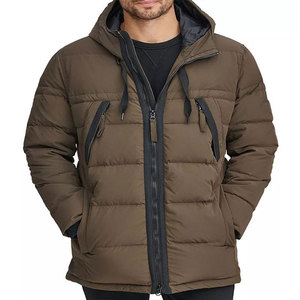 Chaqueta de Plumón con Capucha para Hombre, Diseño Único, Bloques de Color, Manga Larga, Corte Regular, Acolchada de Poliéster, Venta al por Mayor - Product Image 1