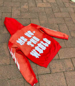 Sudaderas con capucha con etiqueta personalizada Sun Faded Thick French Terry Vintage Zip up parche bordado desgastado apliques de diamantes de imitación - Product Image 6