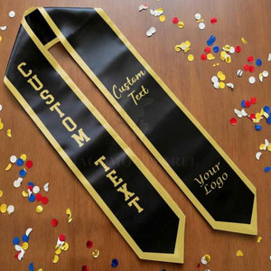 Nouvelle écharpe de graduation personnalisée avec logo, nom, année et impression de l'école pour les étudiants de l'université et des collèges lors de la cérémonie de remise des diplômes - Product Image 4