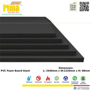 Custom <b>Black</b> PVC WPC Foam Board <b>Sheet</b> 8mm Thickness 0.6 G/cm3 Density Smooth Interior Advertising Kitchen Furniture Pima Brand - Product Image 3