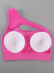 Sleek Asymmetric Gym Wear Ladies Bra Underwear Single Strap Exercise Clothing Athleisure Ribbed <b>Crop</b> <b>Top</b> Private Label - Product Image 3