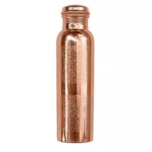 Bouteille d'eau de luxe en cuivre, vaisselle en métal pur pour usage ayurvédique, idéale pour la salle de sport, le bureau, les voyages, l'hydratation quotidienne, collection cadeau - Product Image 5