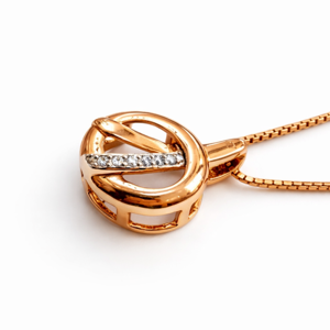 Cadena con Colgante de Diamantes Americanos en Oro Rosa de 18 Quilates para Mujer |   Cadena Minimalista para Uso Diario - Product Image 2