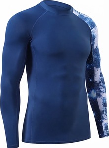 <b>Men</b> Compression <b>Shirt</b> Long Sleeve <b>Swim</b> <b>Shirt</b> Sublimation Printed Rash Quick Dry Rash Guard - Product Image 2