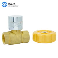 Robinet à boisseau sphérique verrouillable en laiton D&R Factory Direct - Corps en cuivre, filetage interne, serrure magnétique à 20 têtes avec poignée et clé en plastique
