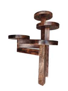 Soporte de Madera Artesanal de Varios Niveles para Plantas, Soporte Redondo para Macetas, Estante de Exhibición Rústico para Interiores y Exteriores - Product Image 5