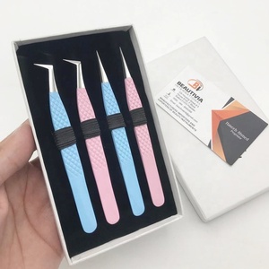 Pince à épiler droite volume russe avec logo personnalisé Applicateur de beauté durable en acier inoxydable avec pointe pointue pour les sourcils - Product Image 3