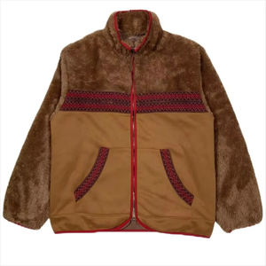Chaqueta de lana sherpa para mujer con cremallera, cuello alto, ropa de abrigo de invierno, abrigo informal con estampado en relieve - Product Image 1