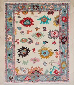 Alfombra Clásica de Lana Anudada a Mano, Estilo Kurdo, con Patrón Floral Bordado, Suave, Acolchada, Lavable, Ecológica, Antideslizante, Apta para Mascotas - Product Image 1