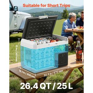 Frigorifero Portatile Elettrico 12/24V DC 100/240V 26.4QT/25L per Auto, Temperatura Regolabile 4-68F, Modello AC Ace by Ace - Product Image 2