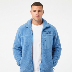 Veste en polaire sherpa pour homme, col rabattu, fermeture éclair, poche avant, manteau polaire, vêtements d'extérieur décontractés pour homme, veste polaire sherpa pour homme - Product Image 1