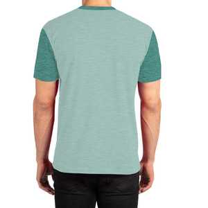 <b>Men's</b> Raglan Sleeve O-Neck Knitted T-Shirt <b>Animal</b> Print Casual Regular Fit Short Sleeve Teal Green 100% Cotton Front Logo - Product Image 3