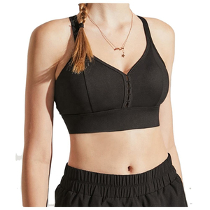 Custom <b>Cross</b> Back V-Neck Sports Bra Set New Trending Plus Size Fitness Yoga <b>Top</b> Girls' Workout Cotton Sports Bra Breathable - Product Image 4