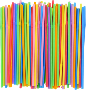 หลอดดูดน้ำพลาสติกหลากสีแบบยืดหยุ่น หลอดดูดน้ำแบบใช้แล้วทิ้งสำหรับใช้ในบ้าน สำหรับดื่มนม น้ำผลไม้ หลอด PP ปลอดสาร BPA - Product Image 1