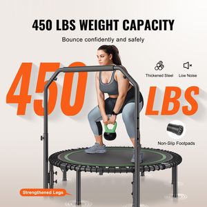 Trampolino Pieghevole da 51 Pollici, Silenzioso e Stabile, Rebounder per Fitness, Carico Massimo 450 libbre, Attrezzatura per Esercizi - Product Image 2