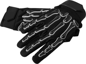 Sweat-Wicking Youth American Football Gloves Wide Receiver Injected Skeleton Bones Design Breathable <b>Hook</b> Loop Closure Unisex - Product Image 3