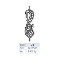 Balustre de balustrade en métal orné, décoratif, avec médaillon floral, pour escalier, garde-corps de balcon, villa de luxe