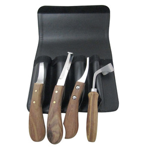 Cuchillo para pezuñas con doble filo y sensor, hoja curva, cortador veterinario para el cuidado de pezuñas, mango de madera, herramienta agrícola para caja de cebo de jardín - Product Image 2