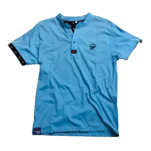 Camiseta de Manga Corta Casual para Hombre, Diseño Personalizado, Transpirable, con Cuello y Puños en Contraste, Estampado de Golf, Algodón - Product Image 1
