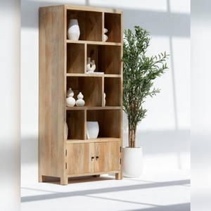 Estantería Vandana Merino Astra de Madera de Mango, Mueble de Almacenamiento Moderno de Madera Sólida - Product Image 3