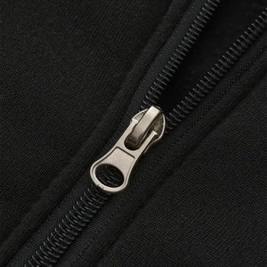 Men's <b>Black</b> Hooded <b>Zipper</b> Sweatshirt Regular Fit Casual Fleece <b>Hoodie</b> Solid Color Autumn Wear Cheap Price New Arrival - Product Image 4