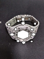 Jam Tangan Otomatis Mewah Sport Baja Tahan Karat Dial Kristal Gelang Moissanite Penuh Gaya Hip Hop Mesin Mekanik Unisex